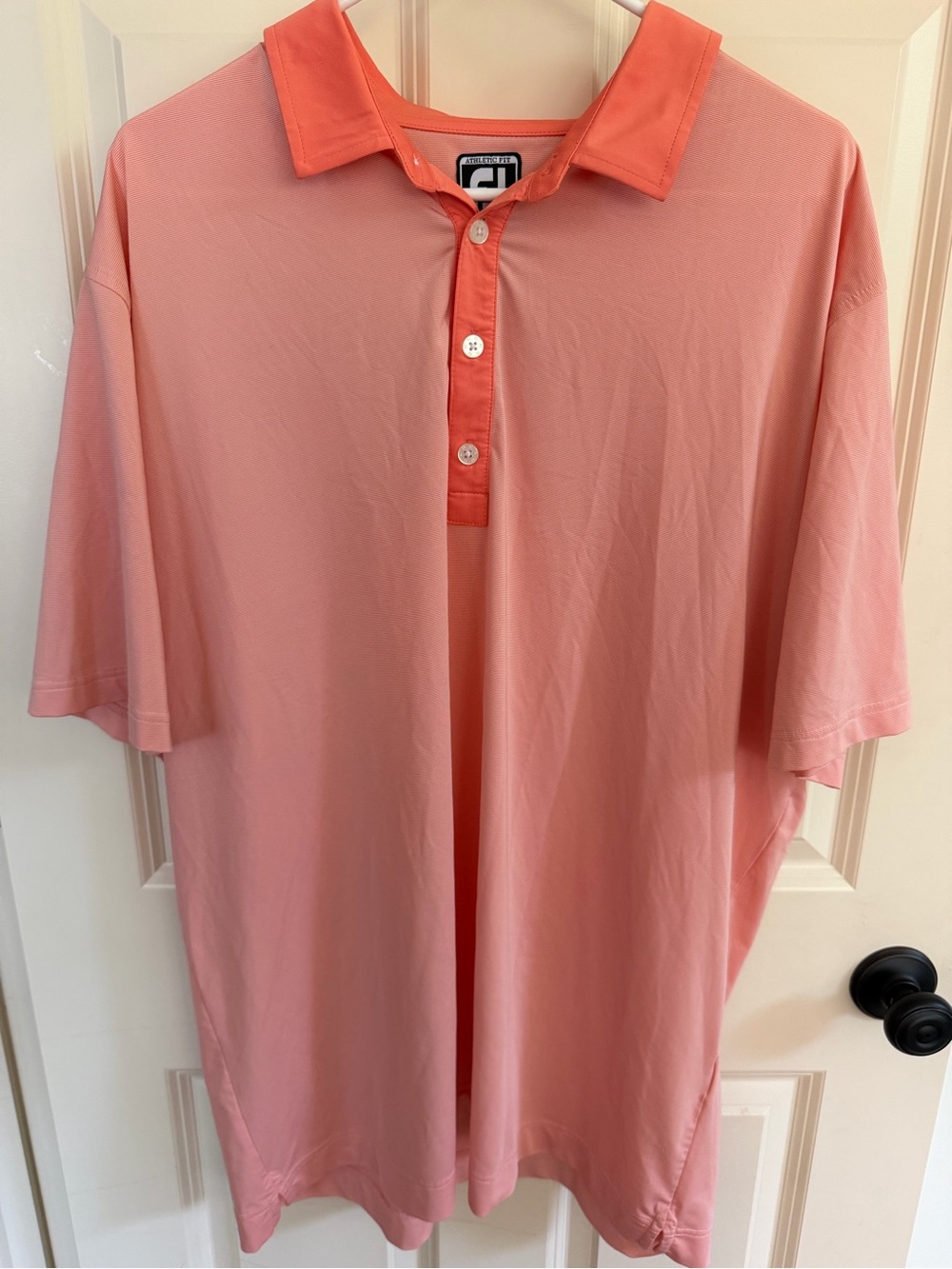 Footjoy Coral Pink Men's Polo Shirt - Lightweight Short Sleeve 2xl